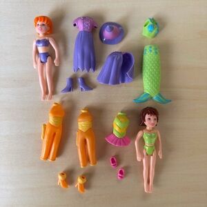 Fashion Polly Pocket 2001 Costume Party Lila Leah Bundle Witch Mermaid Cat